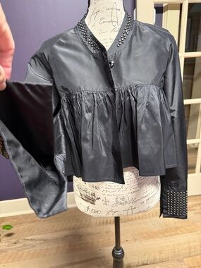 Thomas Wylde Silk Studded Bolero Jacket